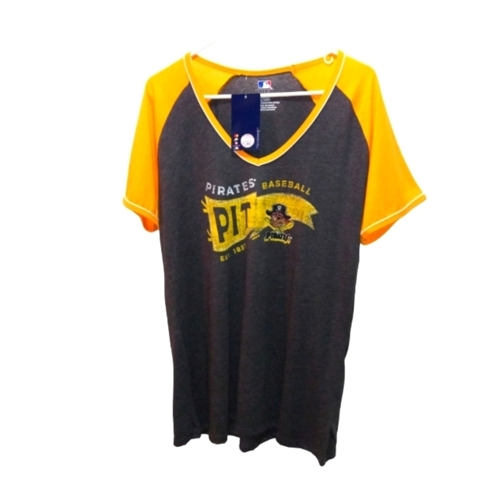 MLB Pittsburgh Pirates Baseball Fan Graphic Short Sleeved Jersey Style Tee XL